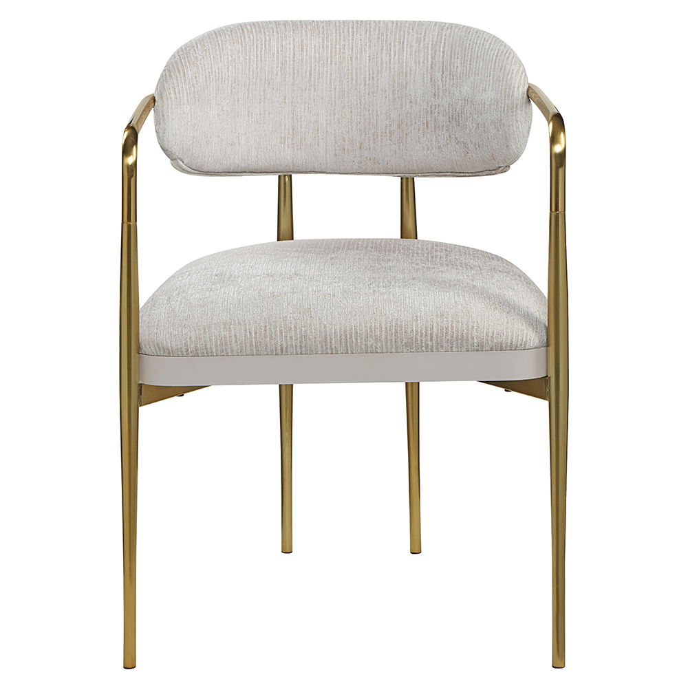 Zayn - Arm Chair (Set of 2) - Beige Chenille & Gold