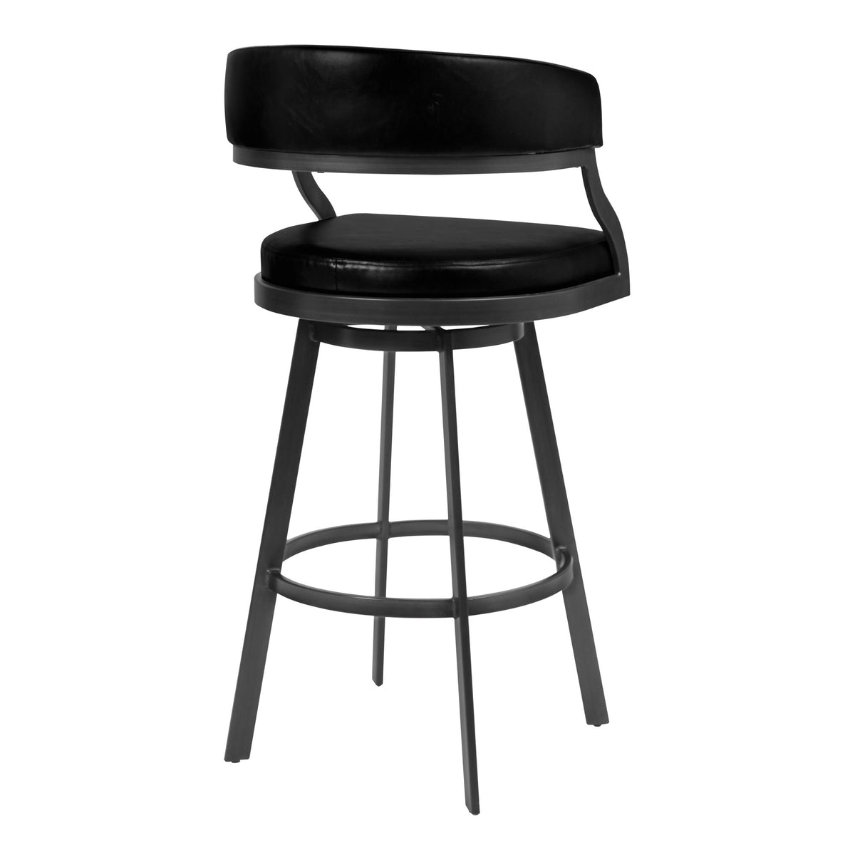 Saturn - Counter Height Bar Stool - Vintage Black
