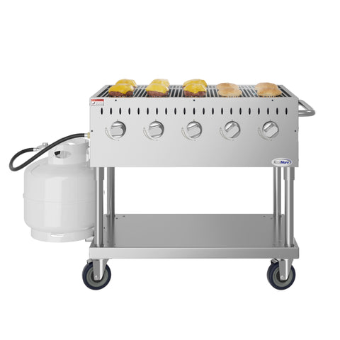 36 in. Commercial Mobile Outdoor Grill in Stainless Steel (KM-CGM-36)