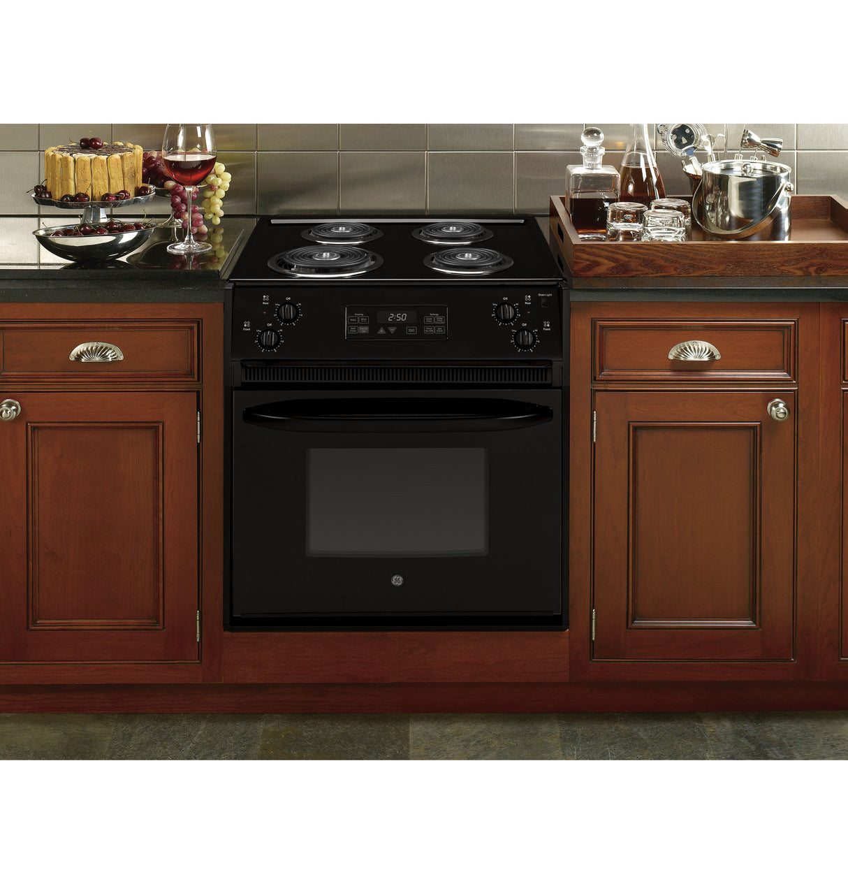 GE JM250DTBB - 27 in. 3 cu. ft. Drop-In Electric Range with Coil Burners - Black