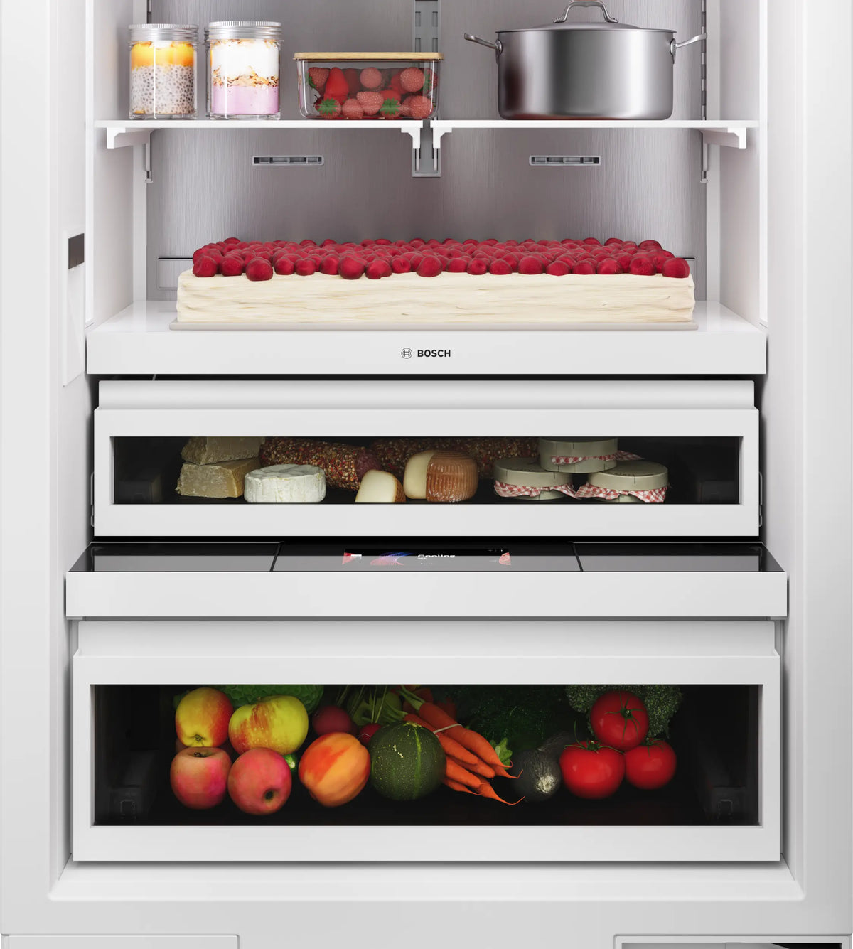 Bosch B30BB130SS glass front drawers