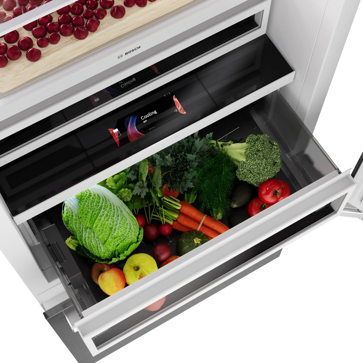 Bosch B30BB130SS VitaFresh drawers close-up