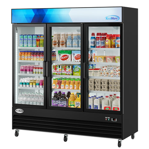 78 in. Three-Door Merchandiser Refrigerator - 53 Cu Ft. MDR-3GD.