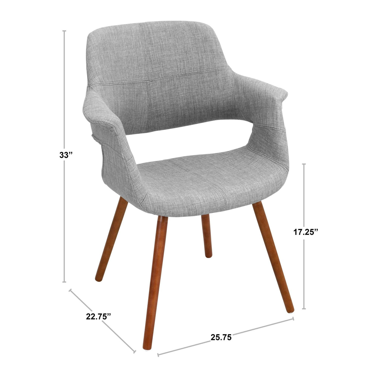 Vintage - Flair Chair - Walnut Wood, Cream Fabric