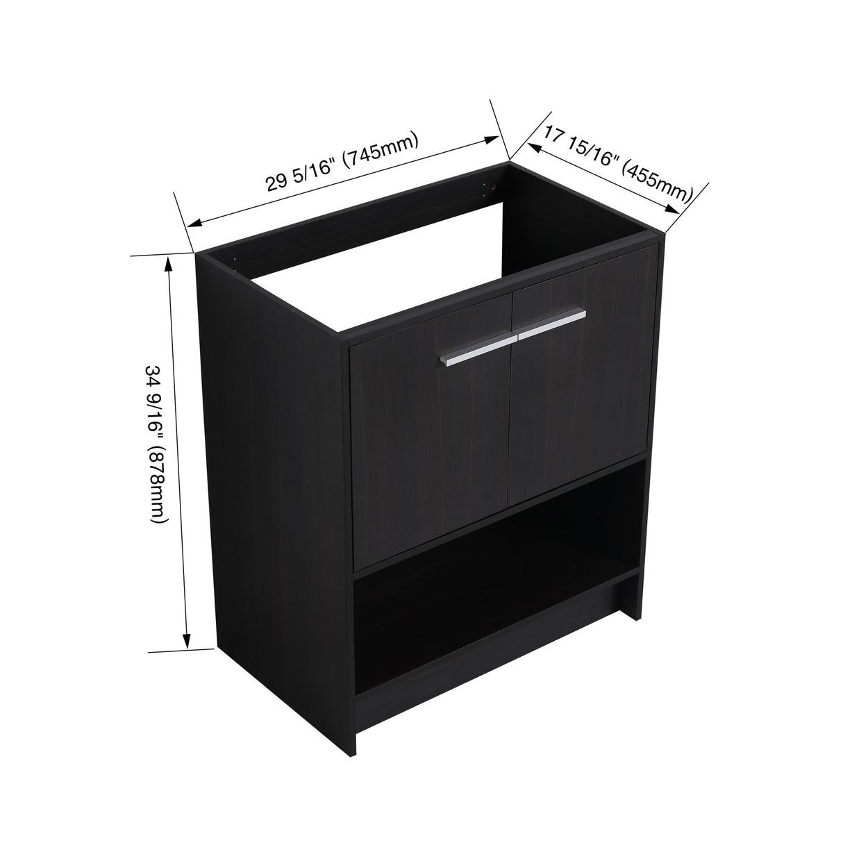 Modern Freestanding Bathroom Vanity With 2 Doors