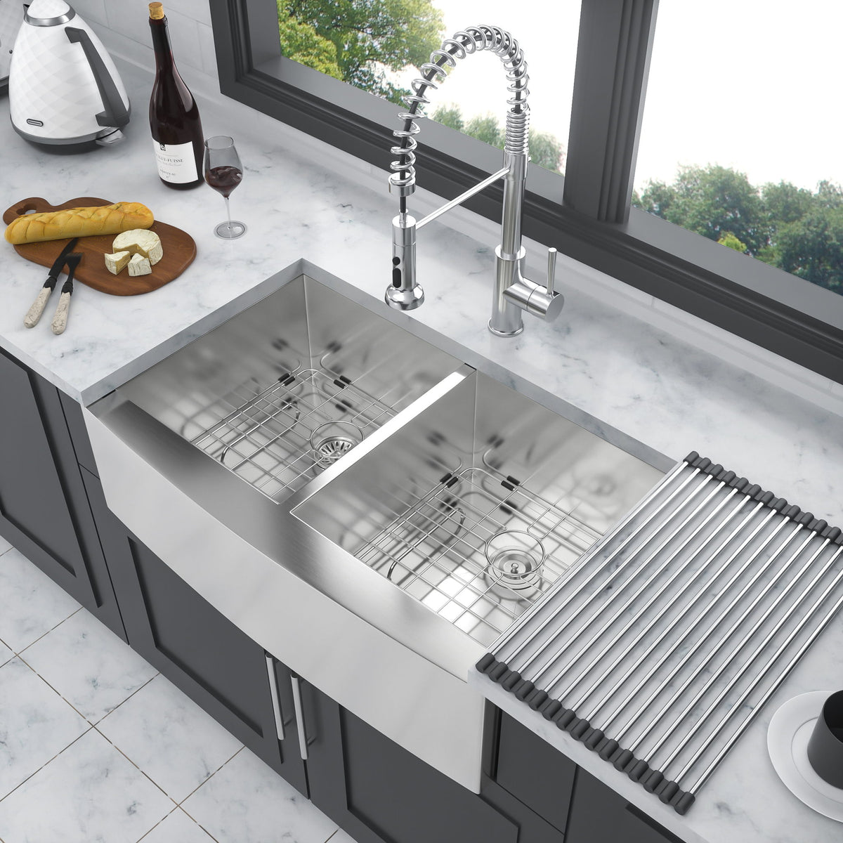 Farmhouse Double Bowl Sink With 50/50 Layout