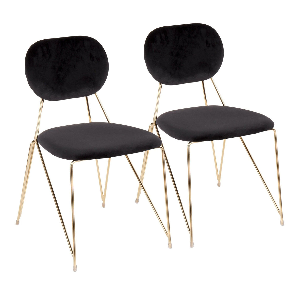 Gwen - Chair - Gold Metal With Black Velvet (Set of 2)