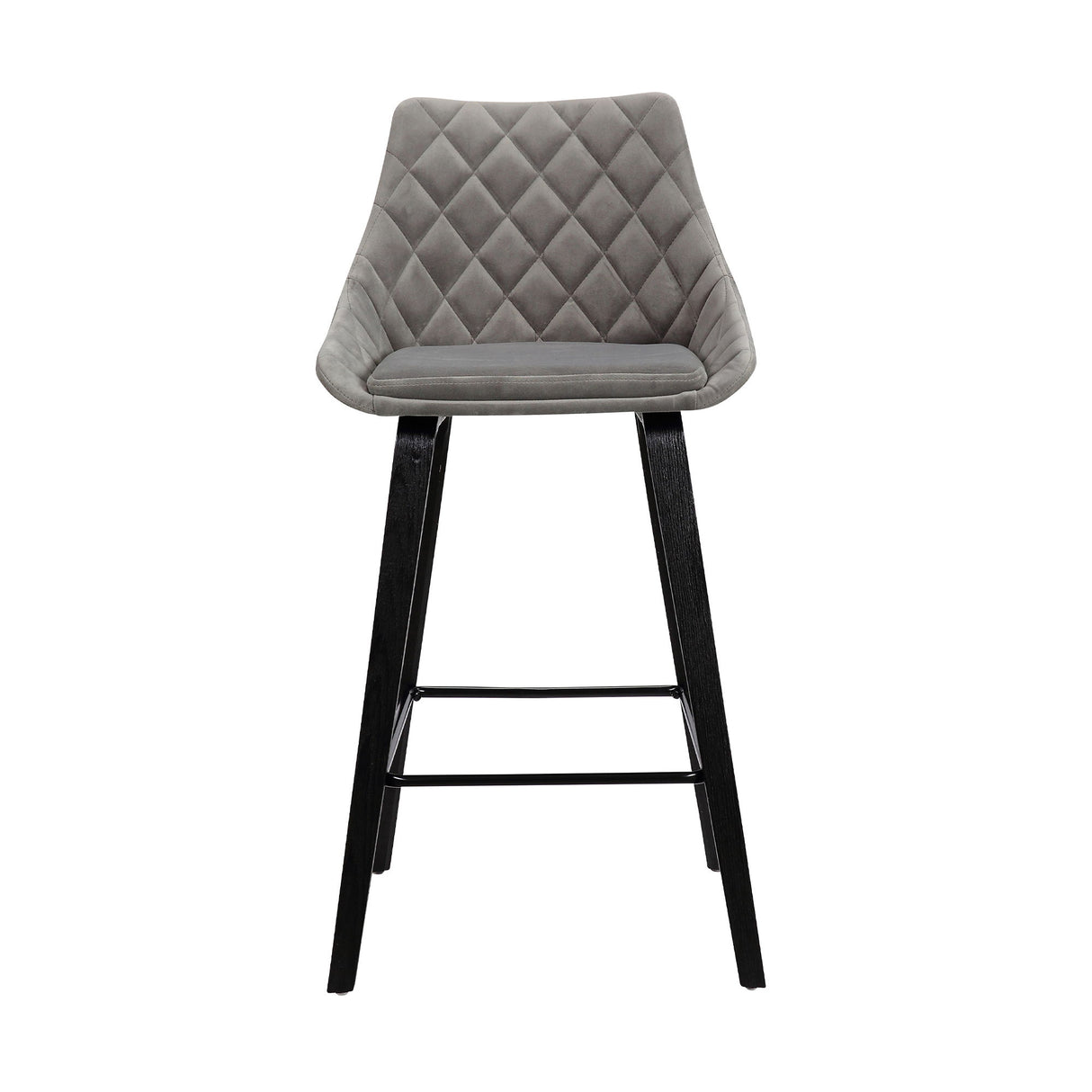 Dani - 26" Velvet Barstool - Black / Gray