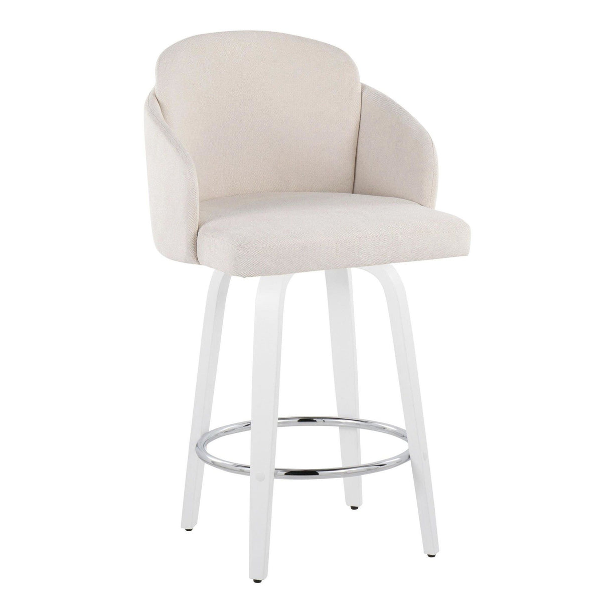 Cinch - Contemporary Fixed-Height Swivel Counter Stool (Set of 2) - White Wood