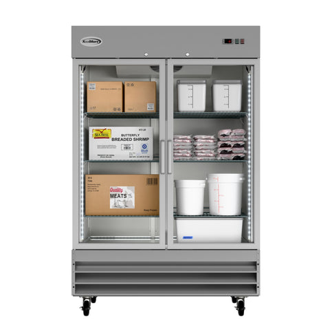 54 in. Two Glass Door Reach-In Freezer 47 cu ft. RIF-2D-GD.