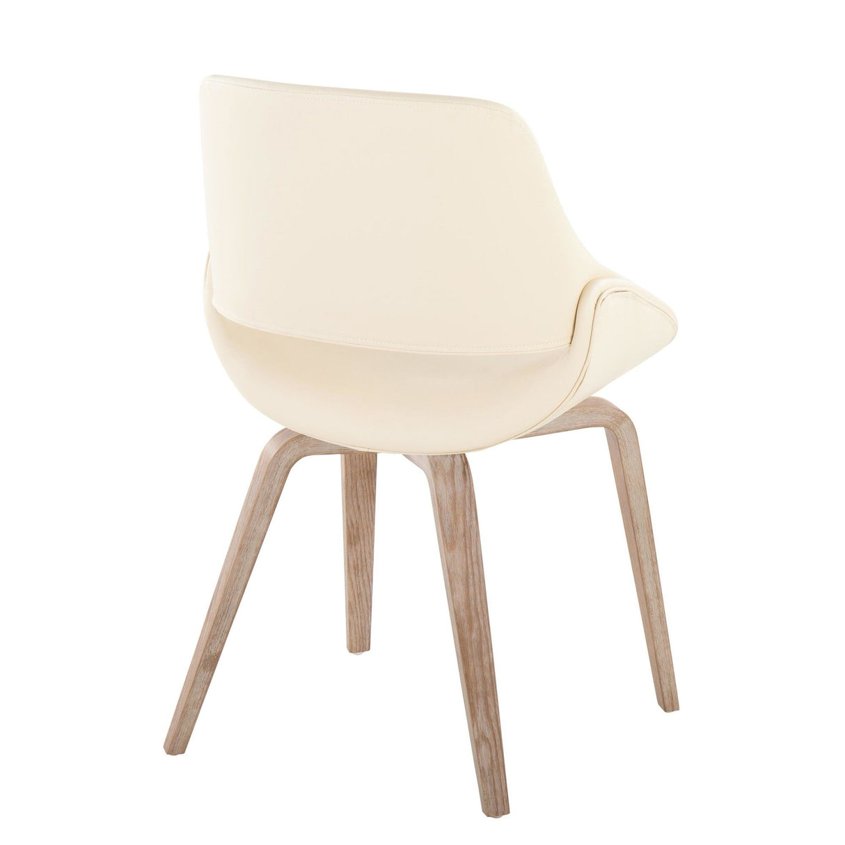 Fabrizzi - Mid-Century Modern Dining / Accent Chair (Set of 2) - Whitewash Wood
