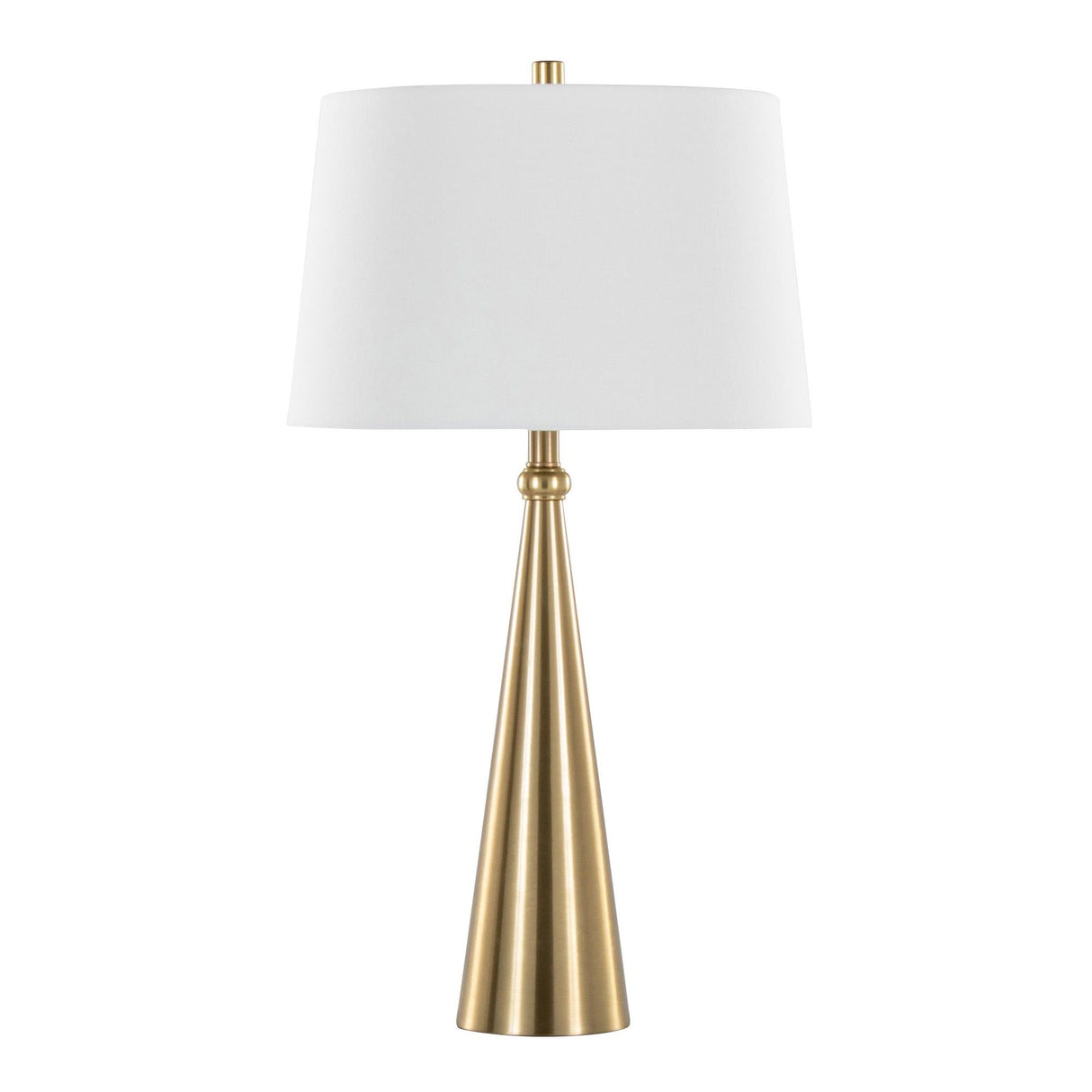 Cone - 30" Table Lamp (Set of 2) - Gold And White Linen