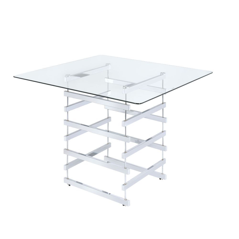 Nadie - Counter Height Table - Clear Glass Top & Black