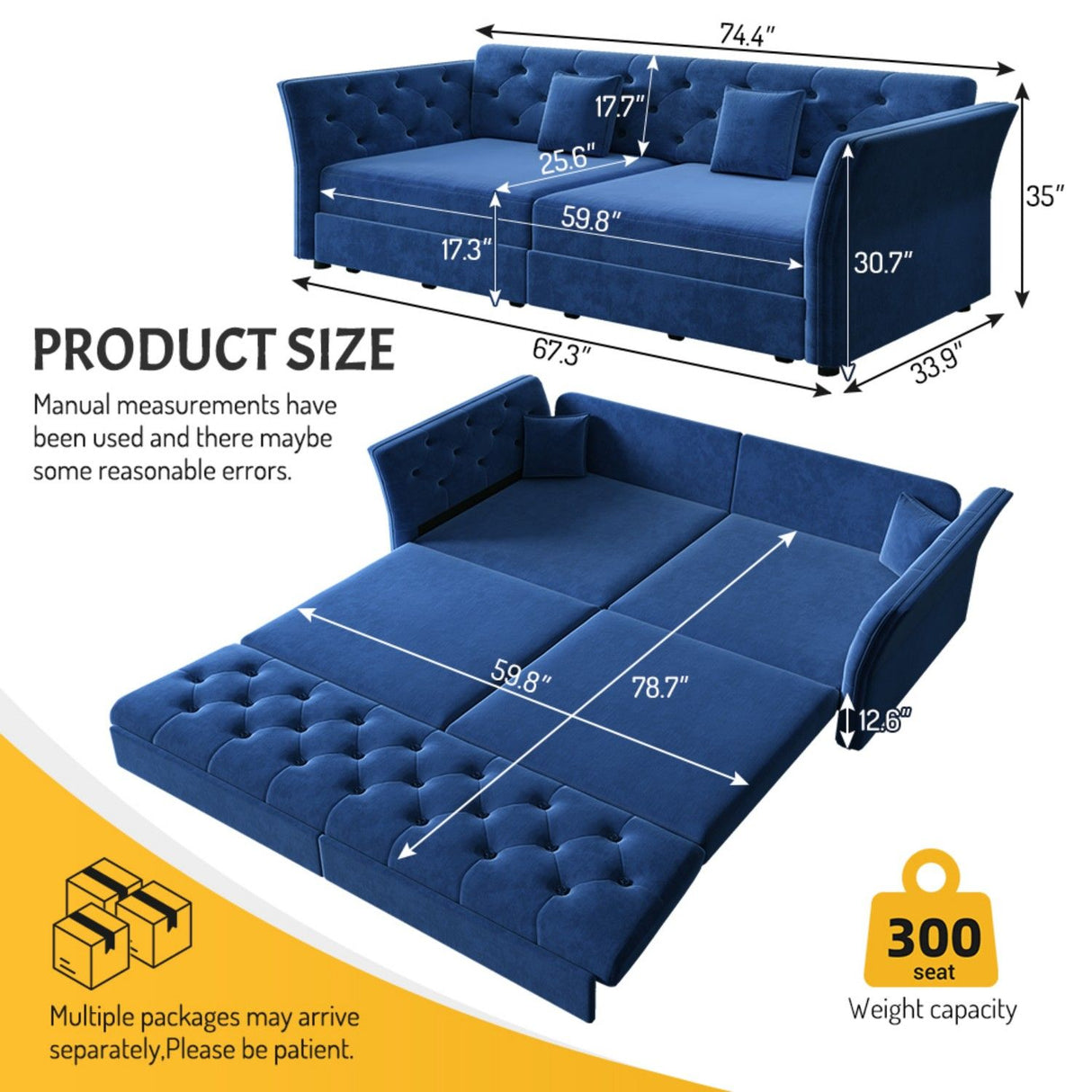 Oversize Pull Out Sofa Bed For Living Room