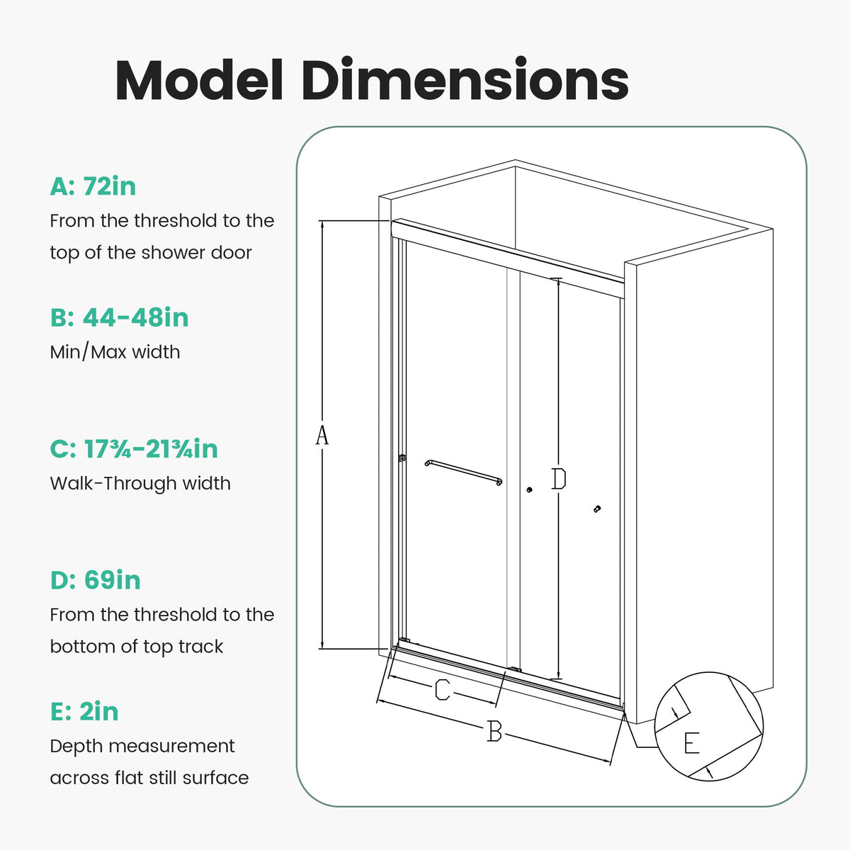 Semi Frameless Double Sliding Shower Door With SGCC Tempered Glass - Chrome