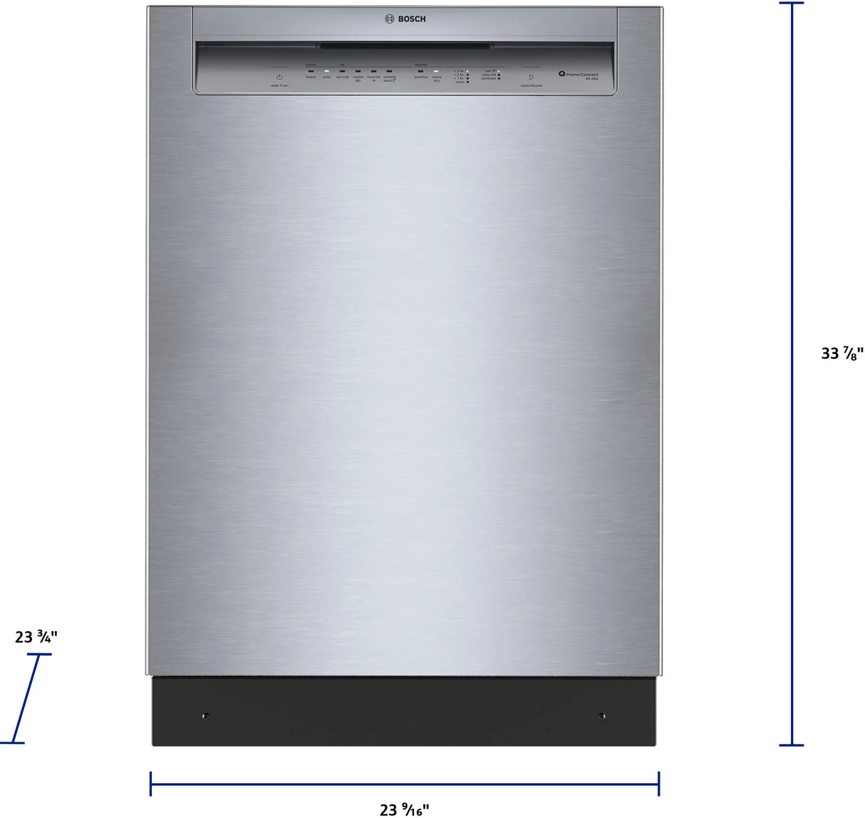 Bosch SHE43DM5N dishwasher measurements diagram