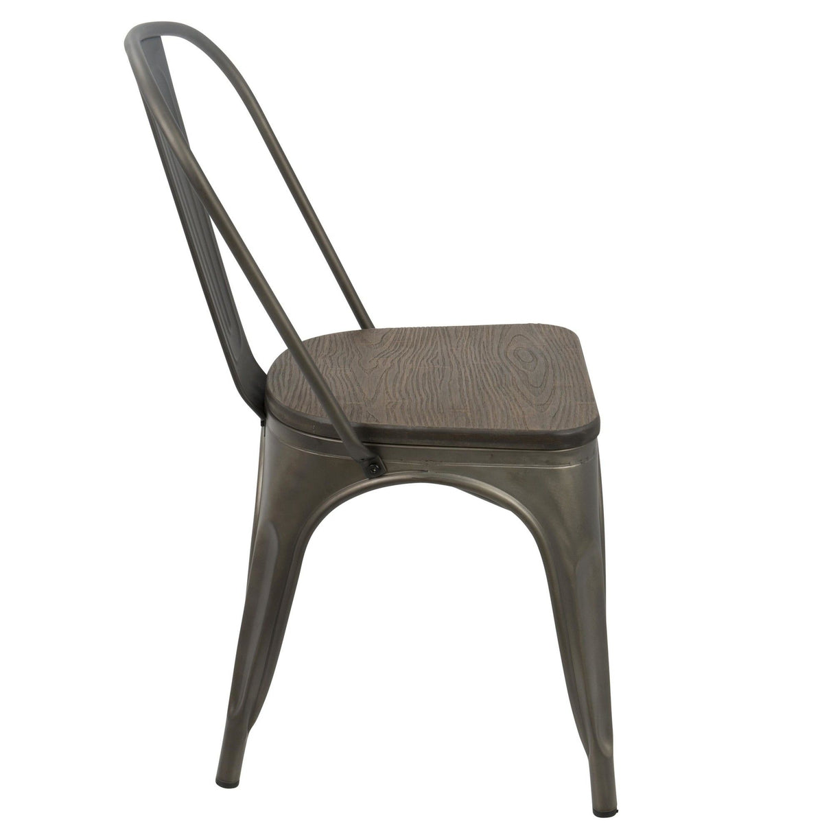 Oregon - Industrial - Farmhouse Stackable Dining Chair (Set of 2) - Antique And Espresso