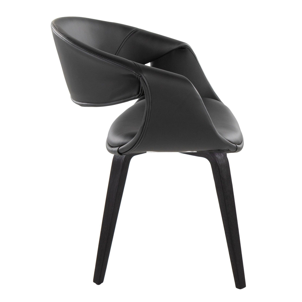 Curvo - Upholstered Chair (Set of 2) - Black Wood Legs