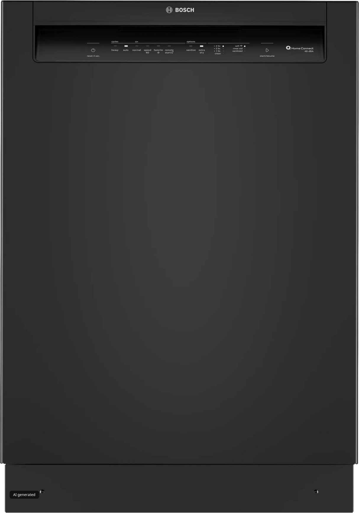 Bosch SHE43DM6N black dishwasher front facing view