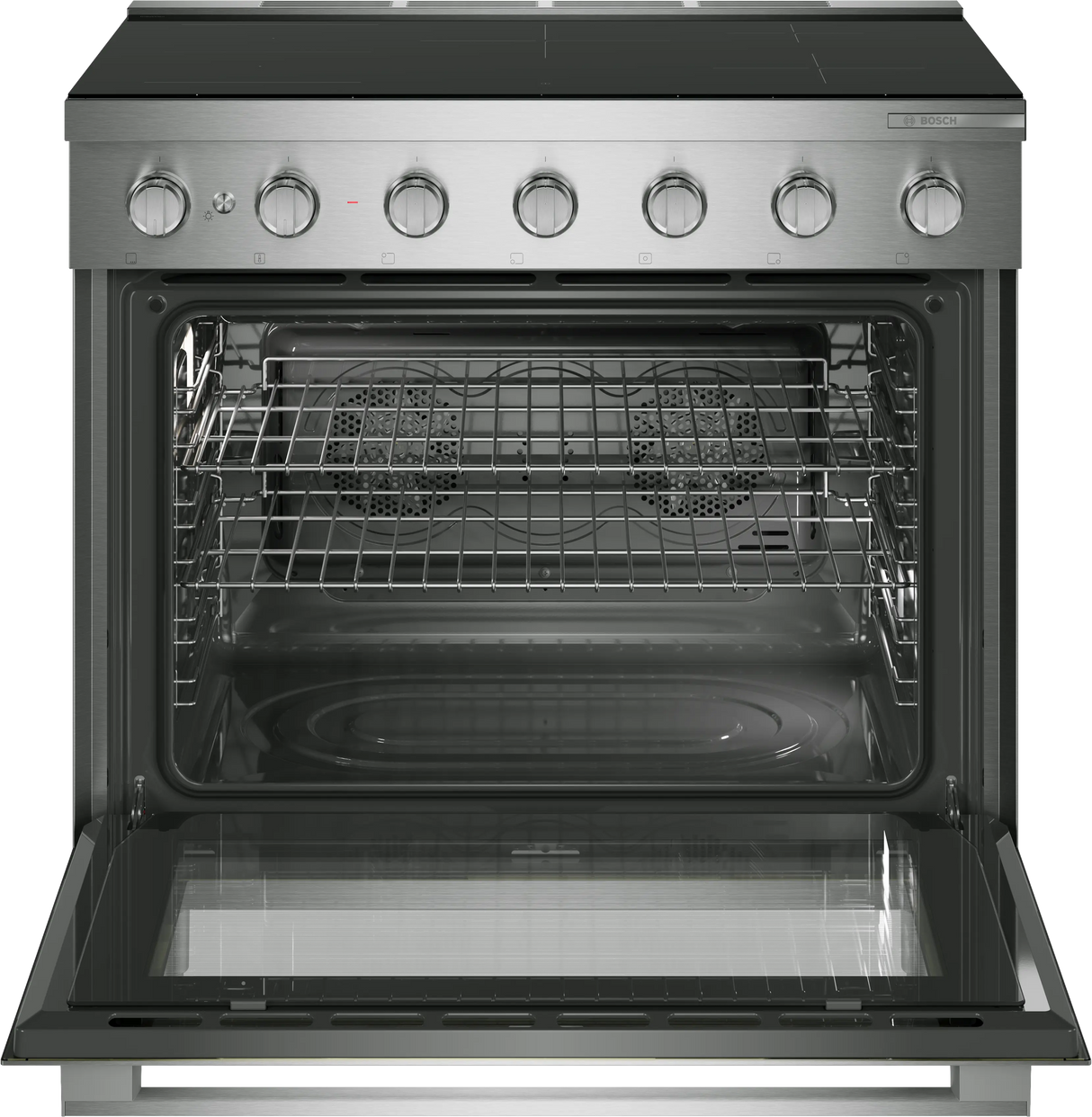 Bosch HIS5657U induction range angled view
