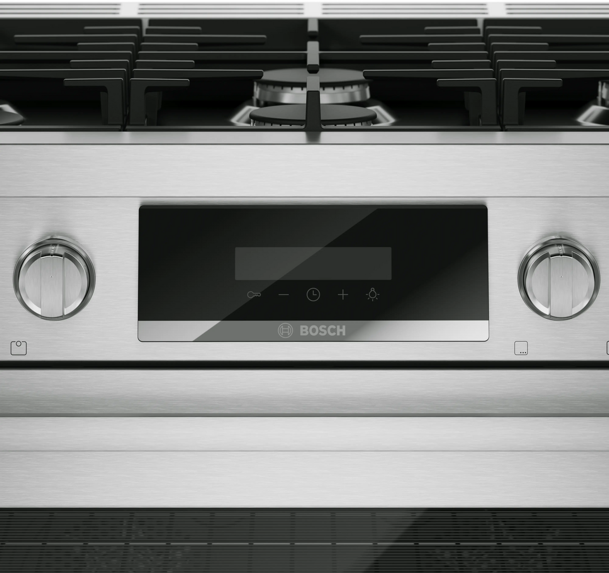 Bosch HDS8657U dual fuel range telescopic rack detail