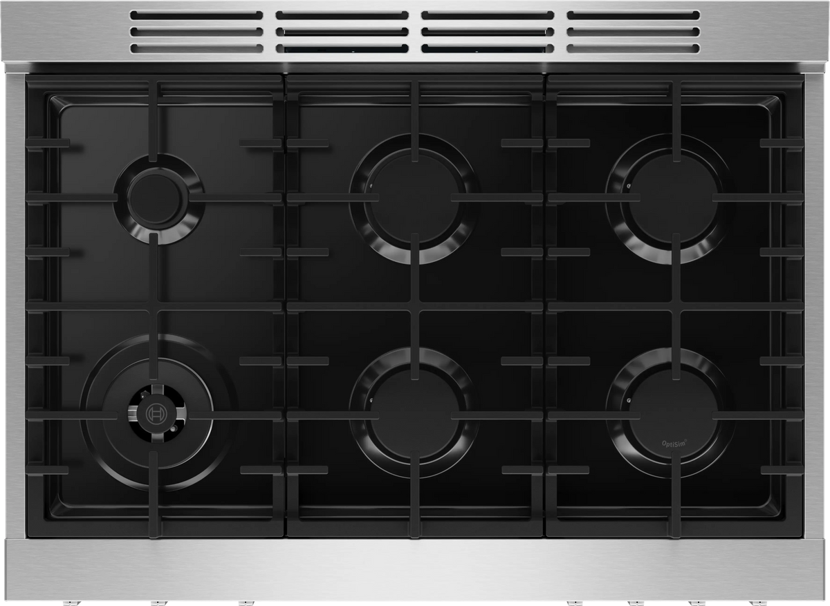 Bosch HGS8657UC gas range continuous grates detail