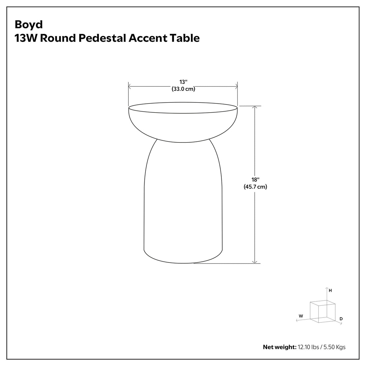 Boyd - Accent Table - White Wash