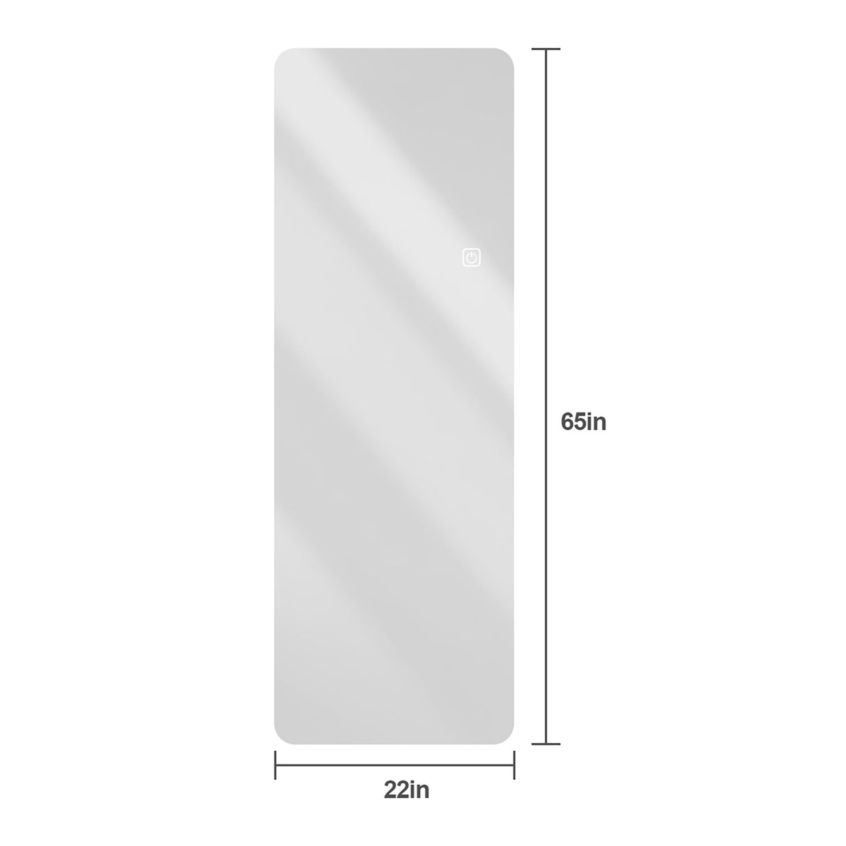 Wall Mounted Full Body Mirror With Dimming Lights Glass - Silver