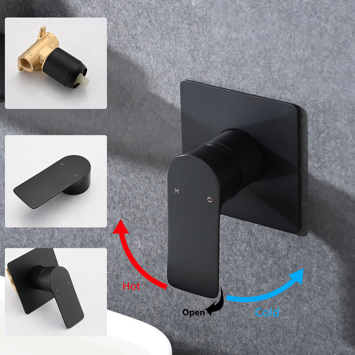 Modern Wall Mount Bathroom Sink Faucet With Waterfall Spout