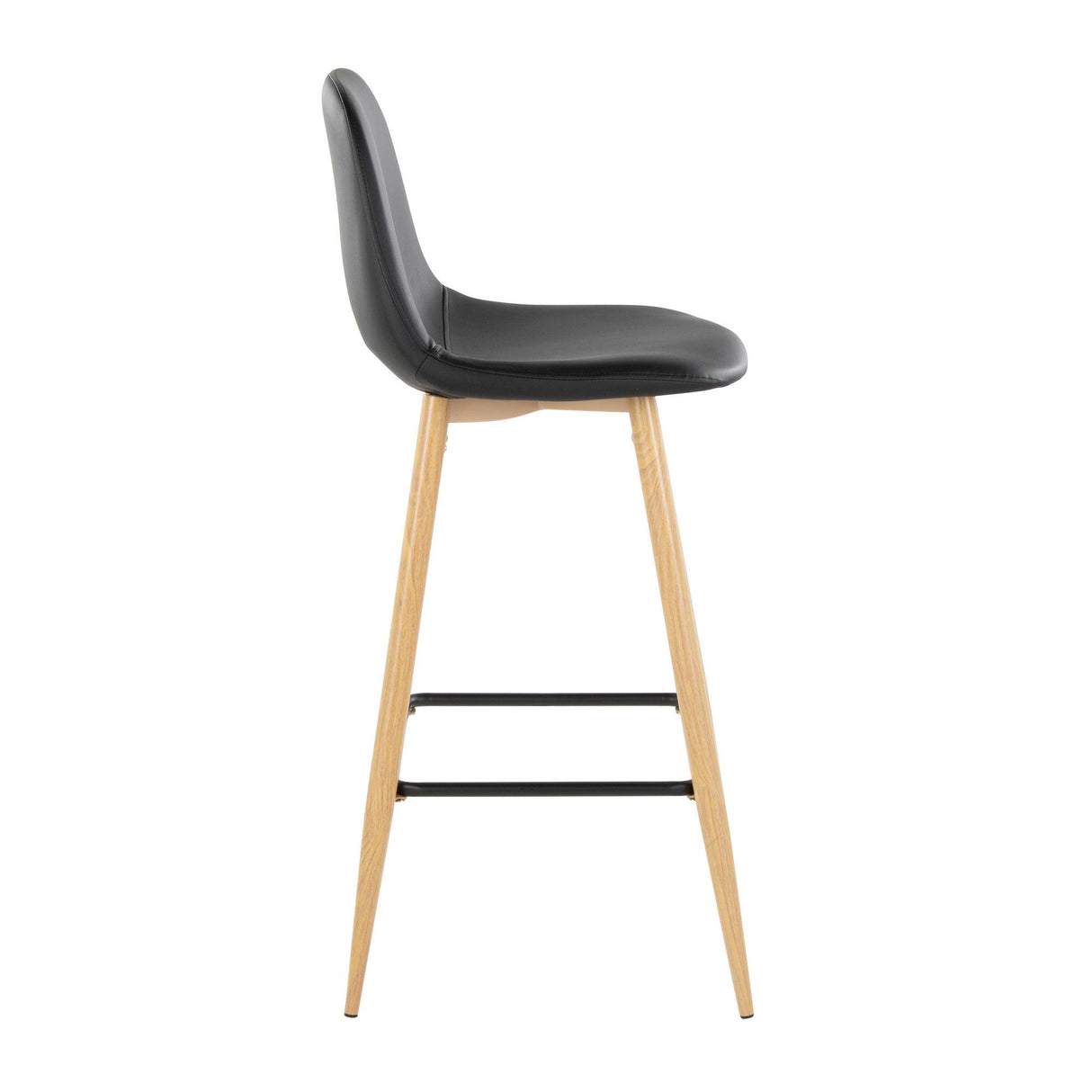 Pebble - 30" Fixed-Height Barstool (Set of 2) - Natural And Black