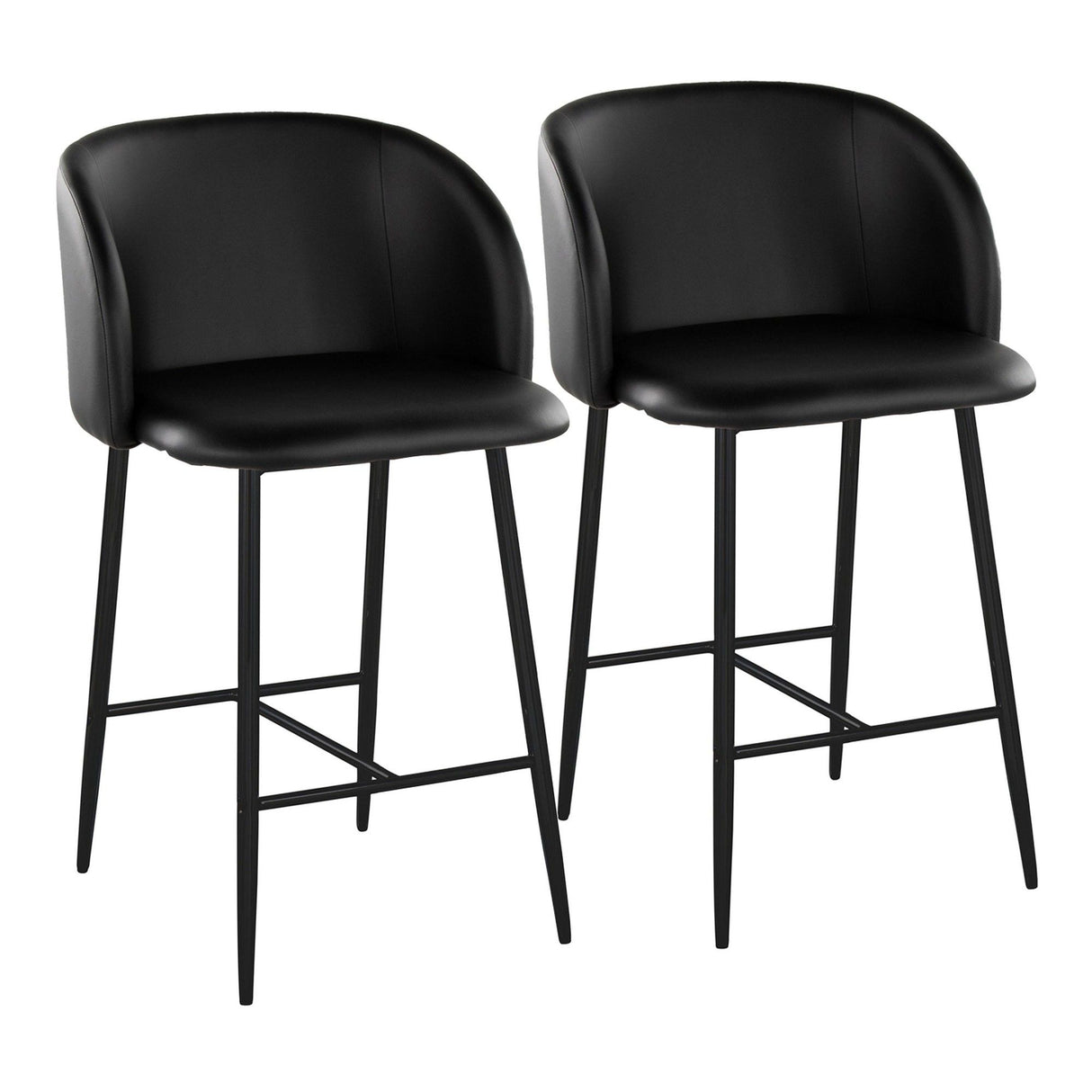 Fran - Fixed-Height Counter Stool (Set of 2) - Black Metal Base
