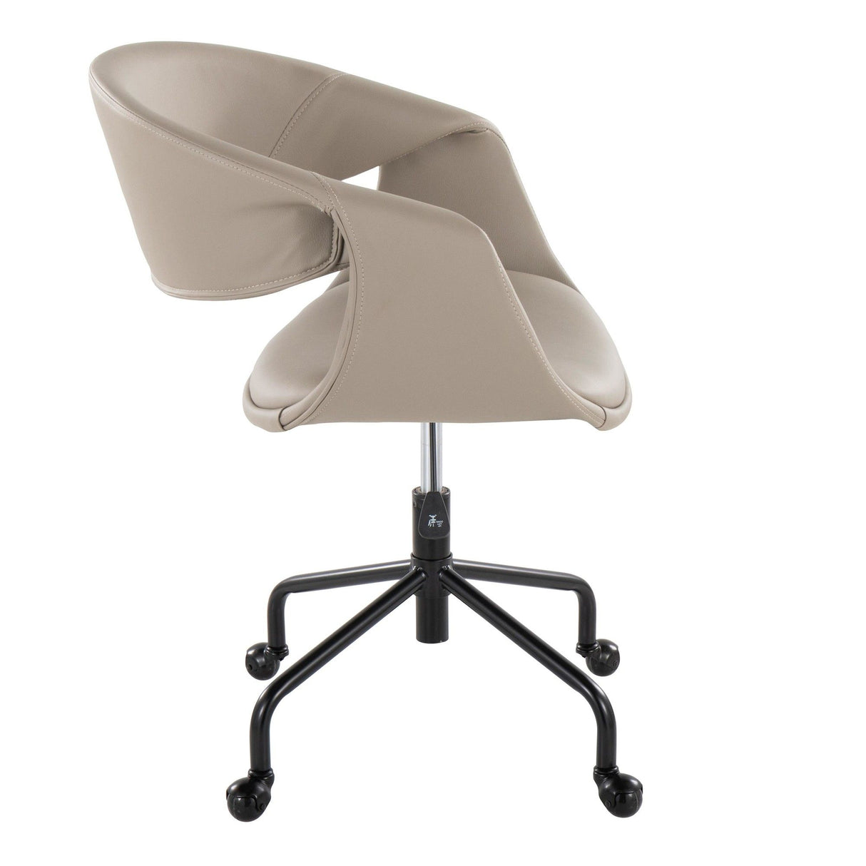 Curvo - Upholstered 4-Star Task Chair - Black Metal Base
