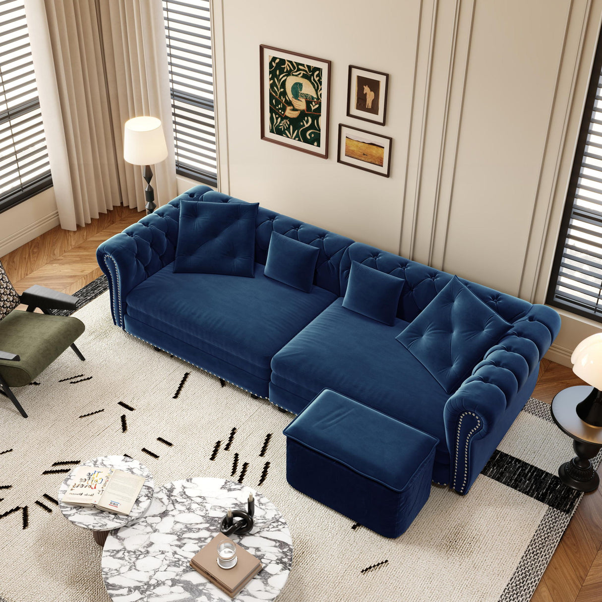 3 In 1 Pull Out Sofa Bed With Movable Ottoman