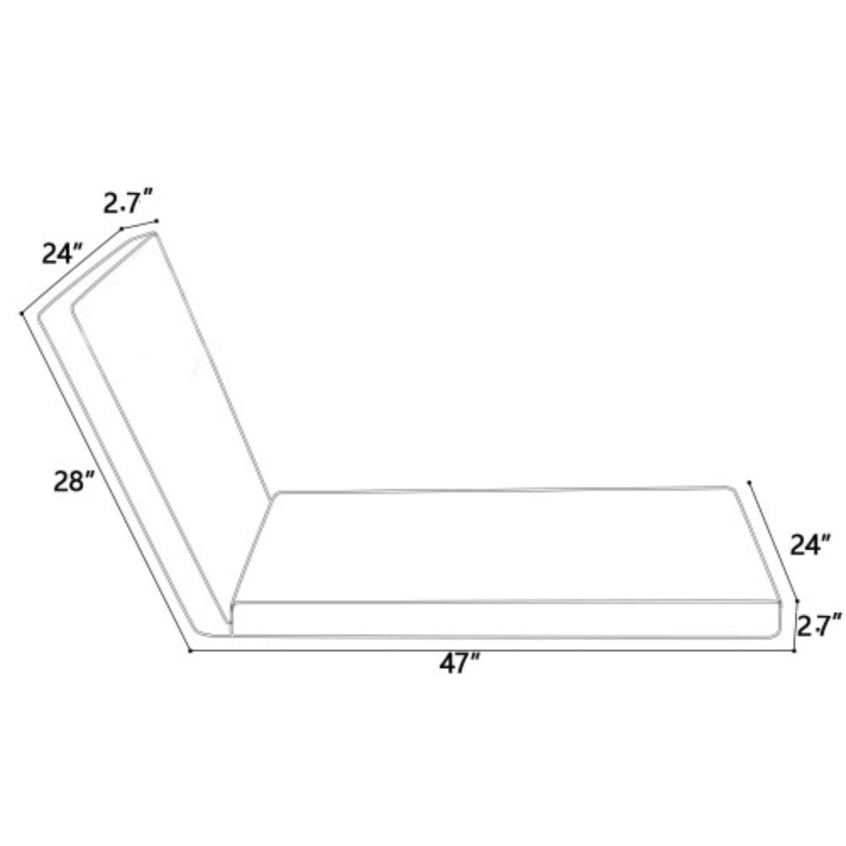 2 Piece Outdoor Chaise Lounge Cushion Set, Replacement Cushions For Patio Furniture