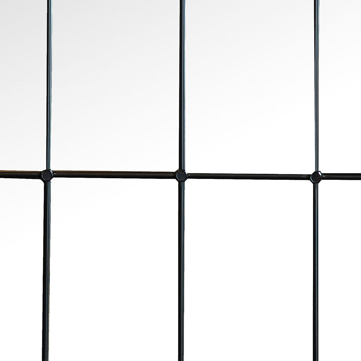 Harvik - Window Pane Wall Mirror With Linear Trim - Black