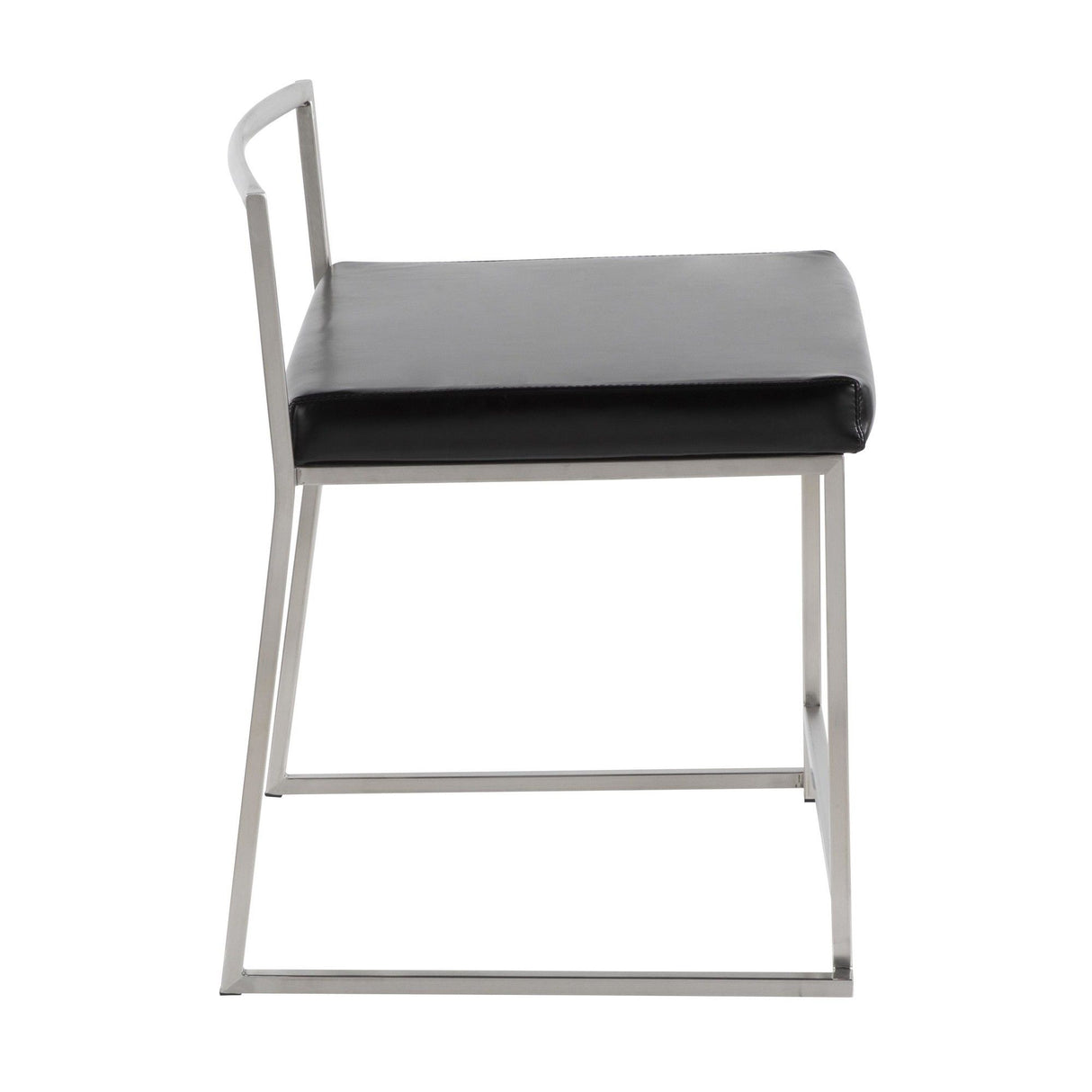 Fuji - Contemporary Stackable Dining Chair (Set of 2) - Silver Frame