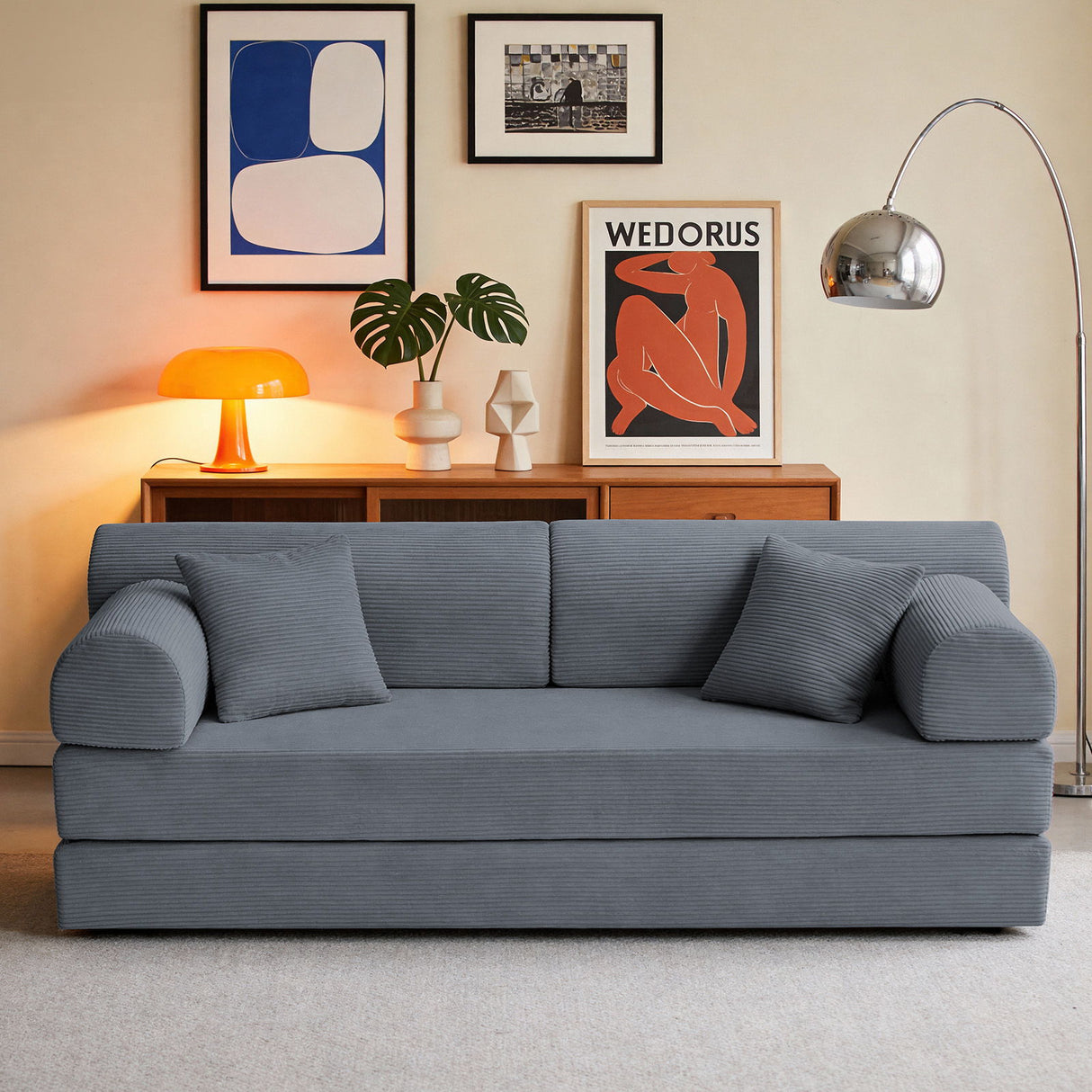Convertible Sleeper Sofa Bed, Floor Lounge Couch For Living Room