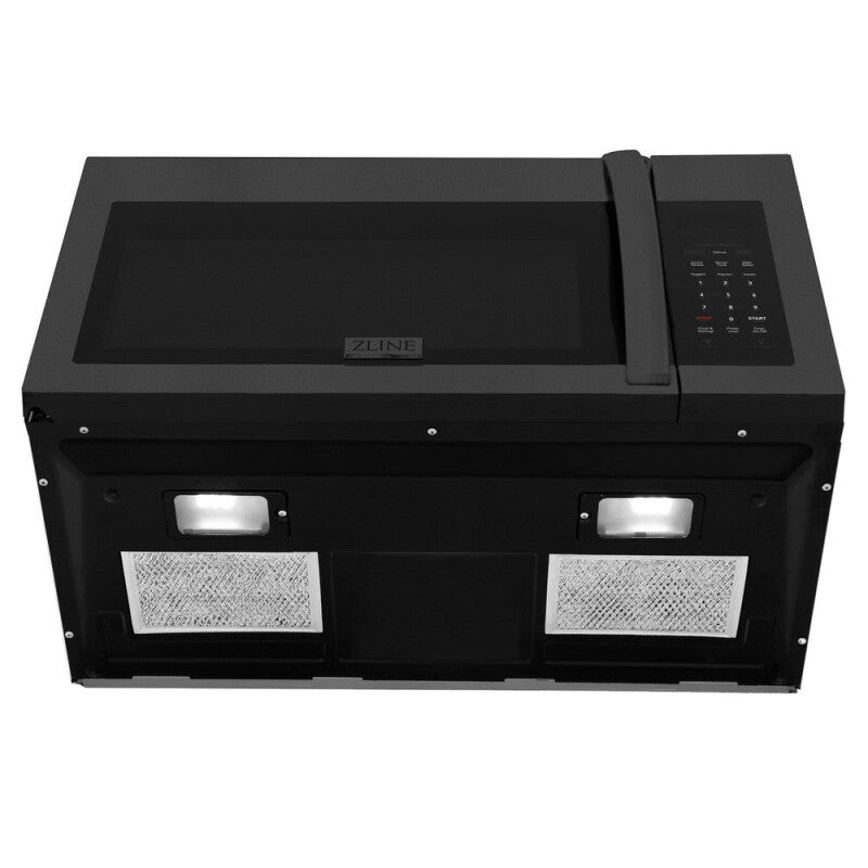 ZLINE Kitchen Package with 30 in. Black Stainless Steel Rangetop and 30 in. Over The Range Microwave with Modern Handle (2KP-RTBOTR30) - (2KPRTBOTR30) -
