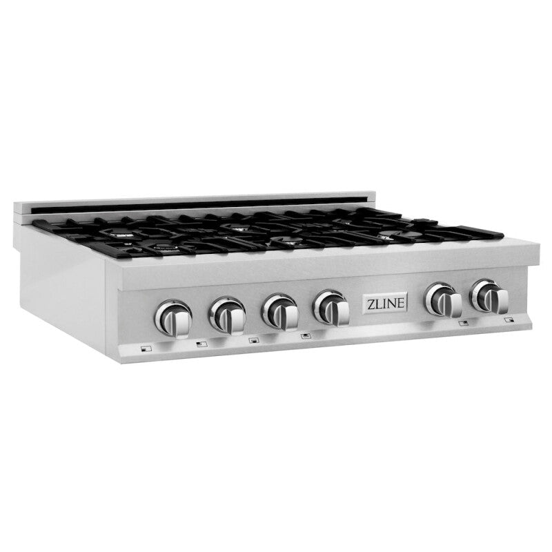 ZLINE Kitchen Package with 36 in. Satin Stainless Steel Rangetop and Convertible Range Hood (2KP-RTSRH36) - (2KPRTSRH36) -