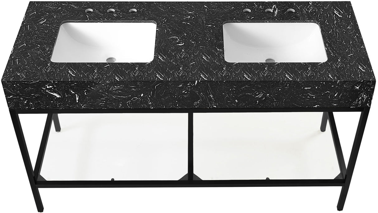 Marmo - Engineered Marble Bathroom Vanity With Black Base