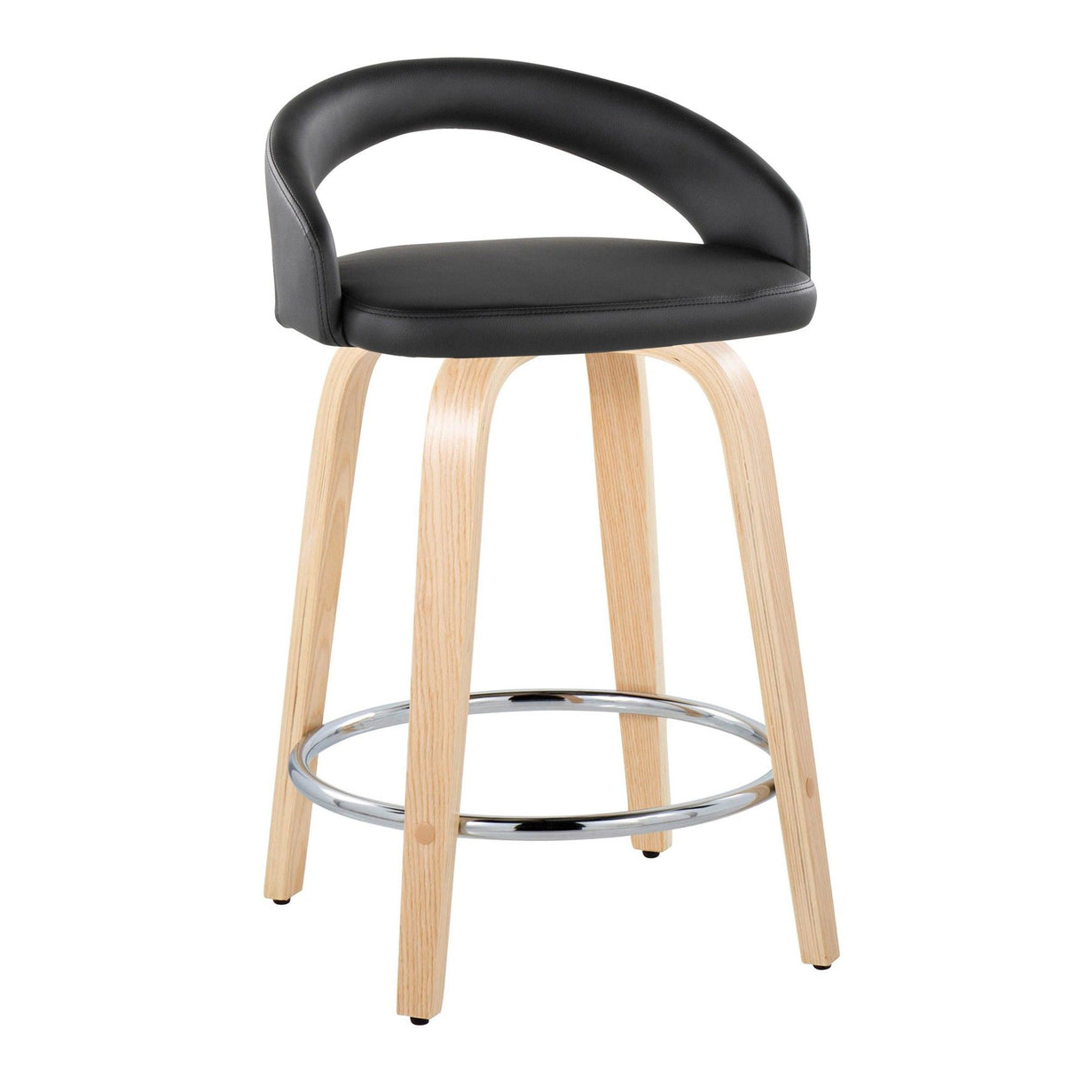 Grotto - 31" Upholstered Fixed-Height Counter Stool (Set of 2) - Natural Wood Base