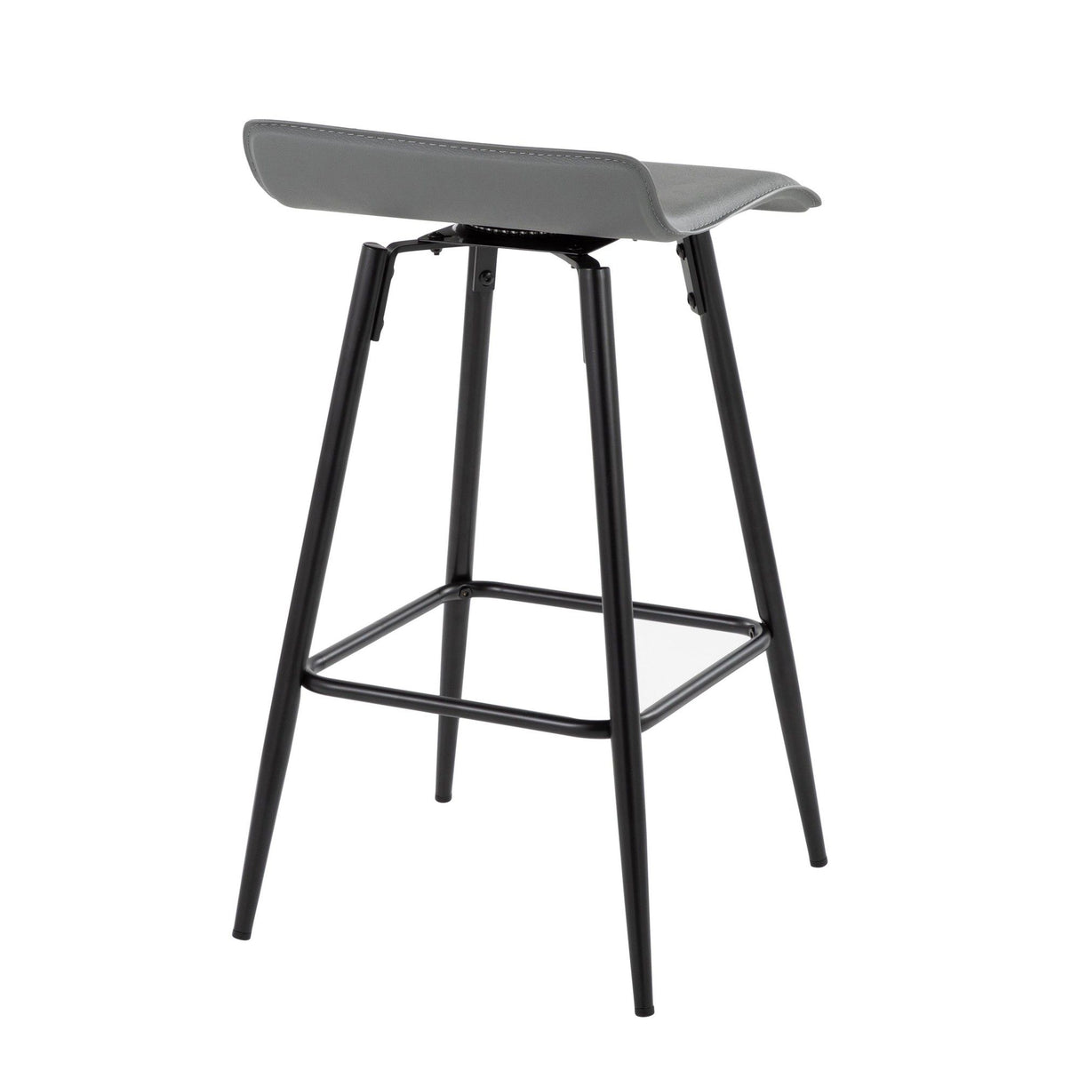 Ale - Contemporary Fixed Height Counter Stool (Set of 2) - Black Steel Frame