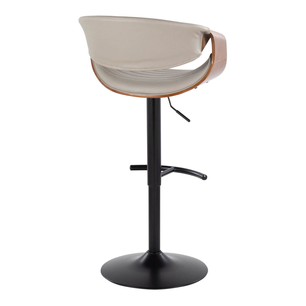 Symphony - Adjustable Barstool (Set of 2) - Black Base And Walnut Backrest