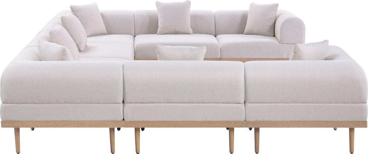 Laguna - 8 Piece Resilient Water Resistant Fabric 142" Upholstered Outdoor Patio Modular Sectional