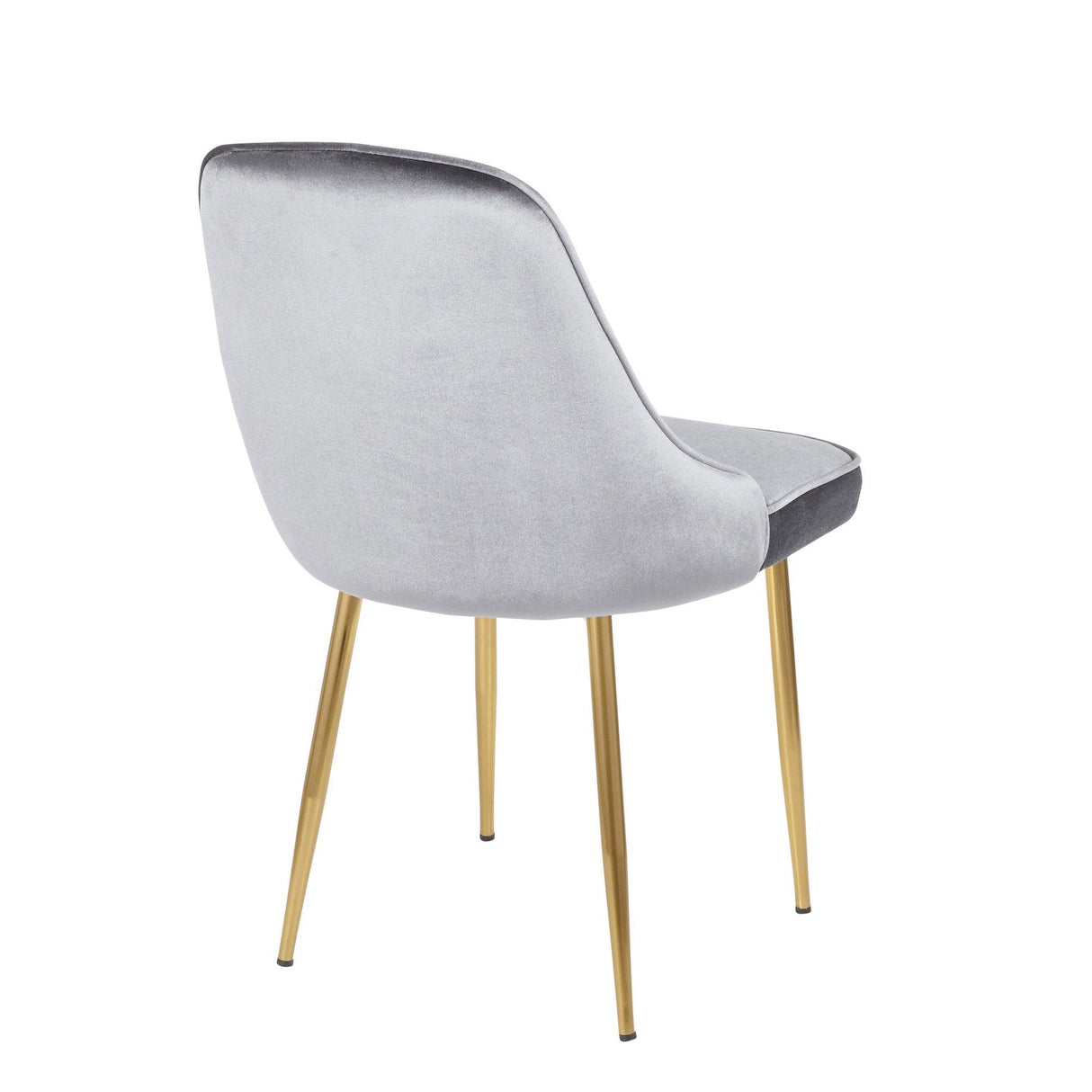 Marcel - 34" Dining Chair (Set of 2) - Gold Frame And Blue Velvet Fabric