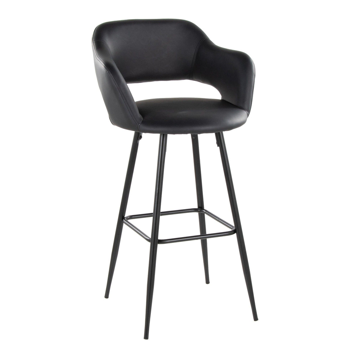 Margarite - 30" Fixed-Height Barstool - Black Metal (Set of 2)