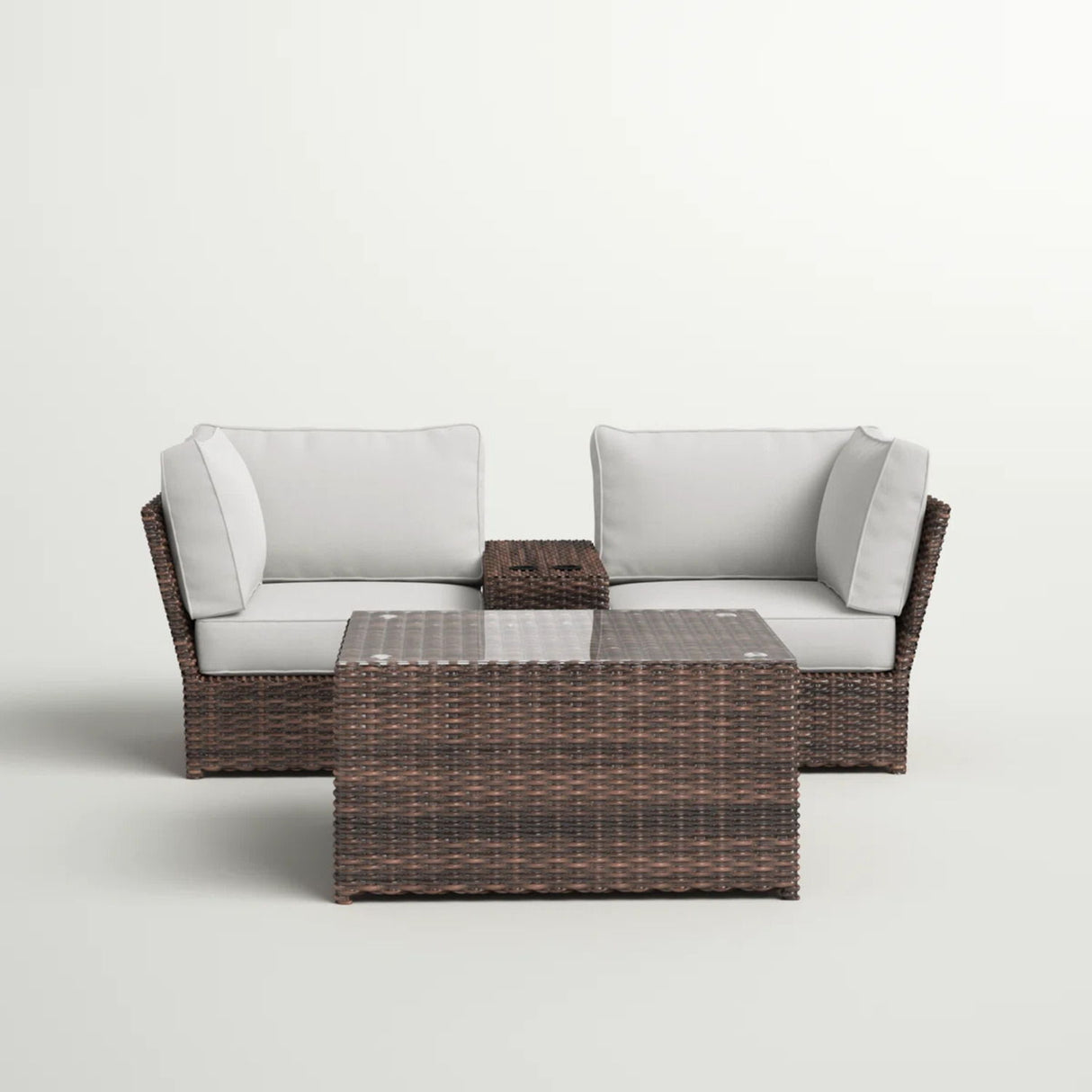 Comfortable Modern Patio Rattan Sectional Set With Cushions
