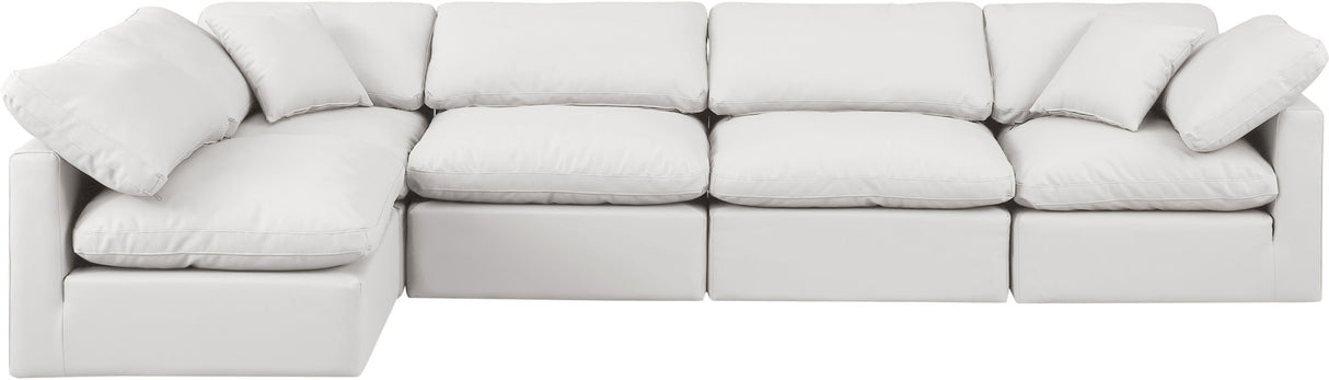 Indulge - Faux Leather 5 Piece Modular Sectional