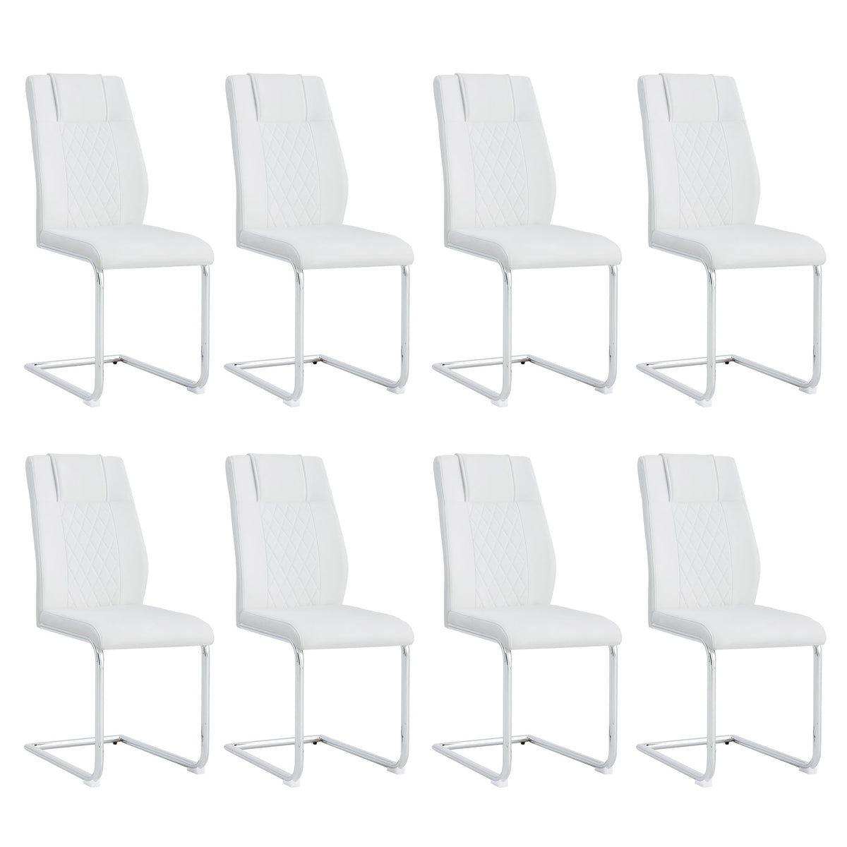 Modern Dining Chairs With Padded Seat, Metal Legs
