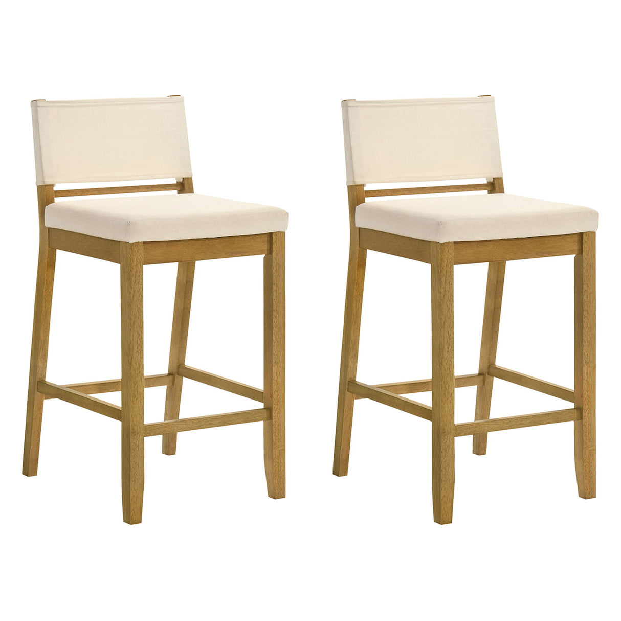 Yaneli - Contemporary Natural Wood Bar Height Kitchen Bar Stool